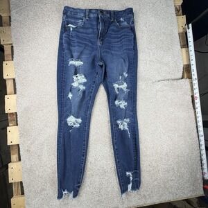 American Eagle Jeans Women's 8 Regular Curvy Hi Rise Jegging Raw Hem